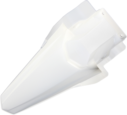Acerbis white rear fender for motorcycle, body part with mounting points, designed for off-road or dirt bike use.