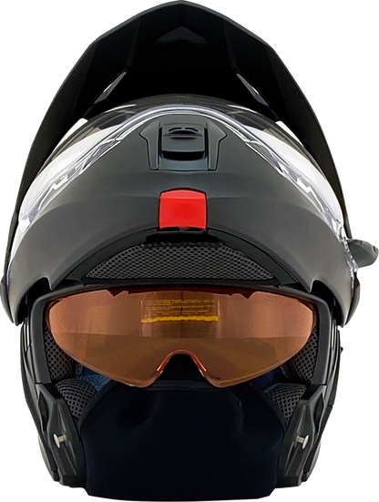 Matte black AFX FX-111DS electric snow helmet in 2XL size, featuring a sleek design and adjustable strap for winter sports.