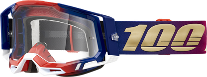 100% Racecraft 2 Goggles - United - Clear 50009-00009 - Howling Moto