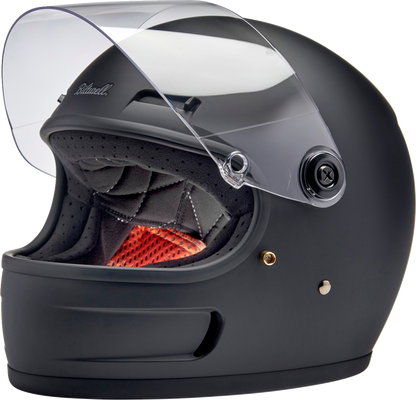 BILTWELL Gringo SV helmet in flat black, large size, with smooth aerodynamic design and secure strap closure.