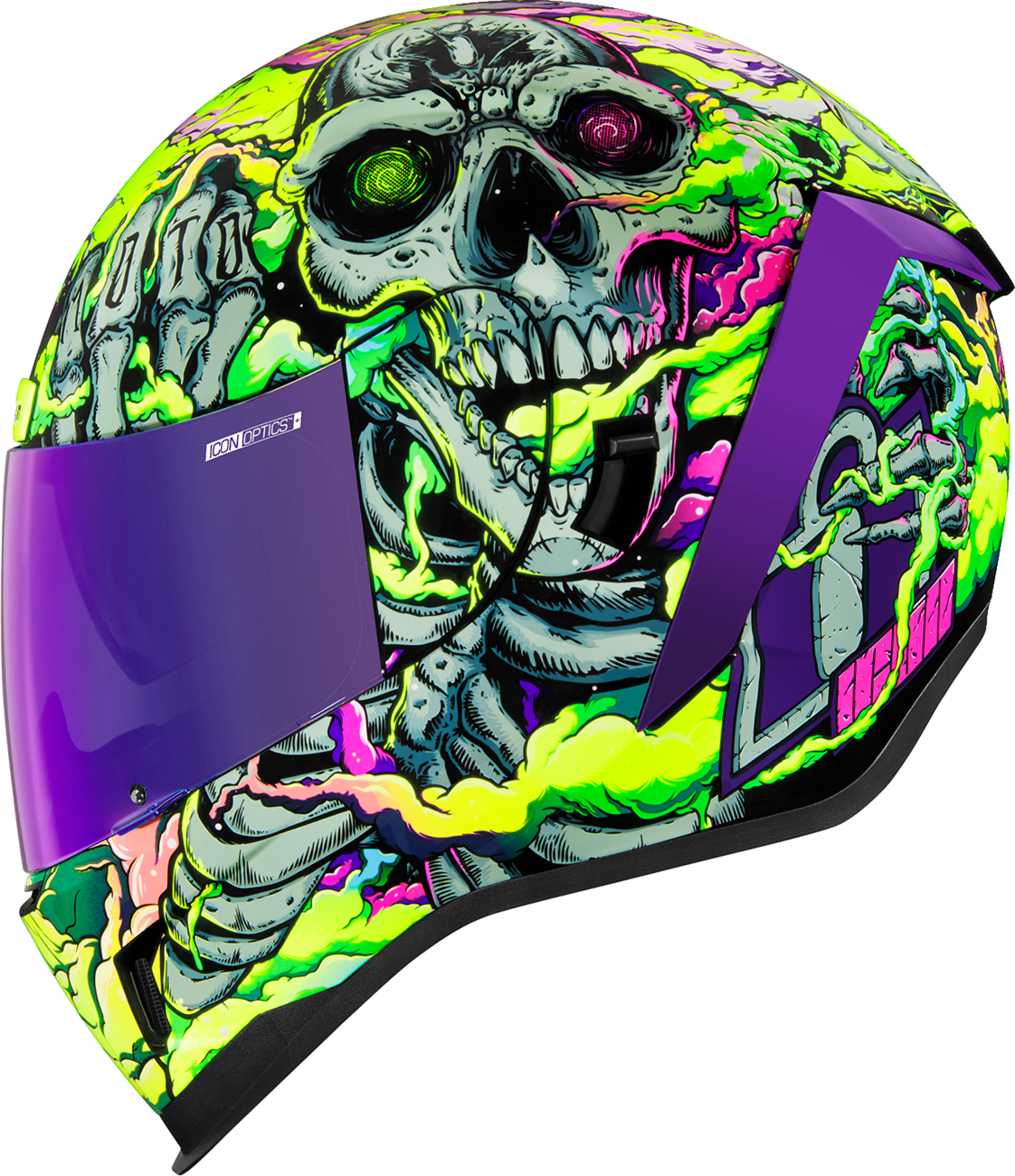 Bill's Exhausts ICON Airform™ Helmet Hippy Dippy in purple, 3XL, featuring a stylish, lightweight motorcycle helmet design.