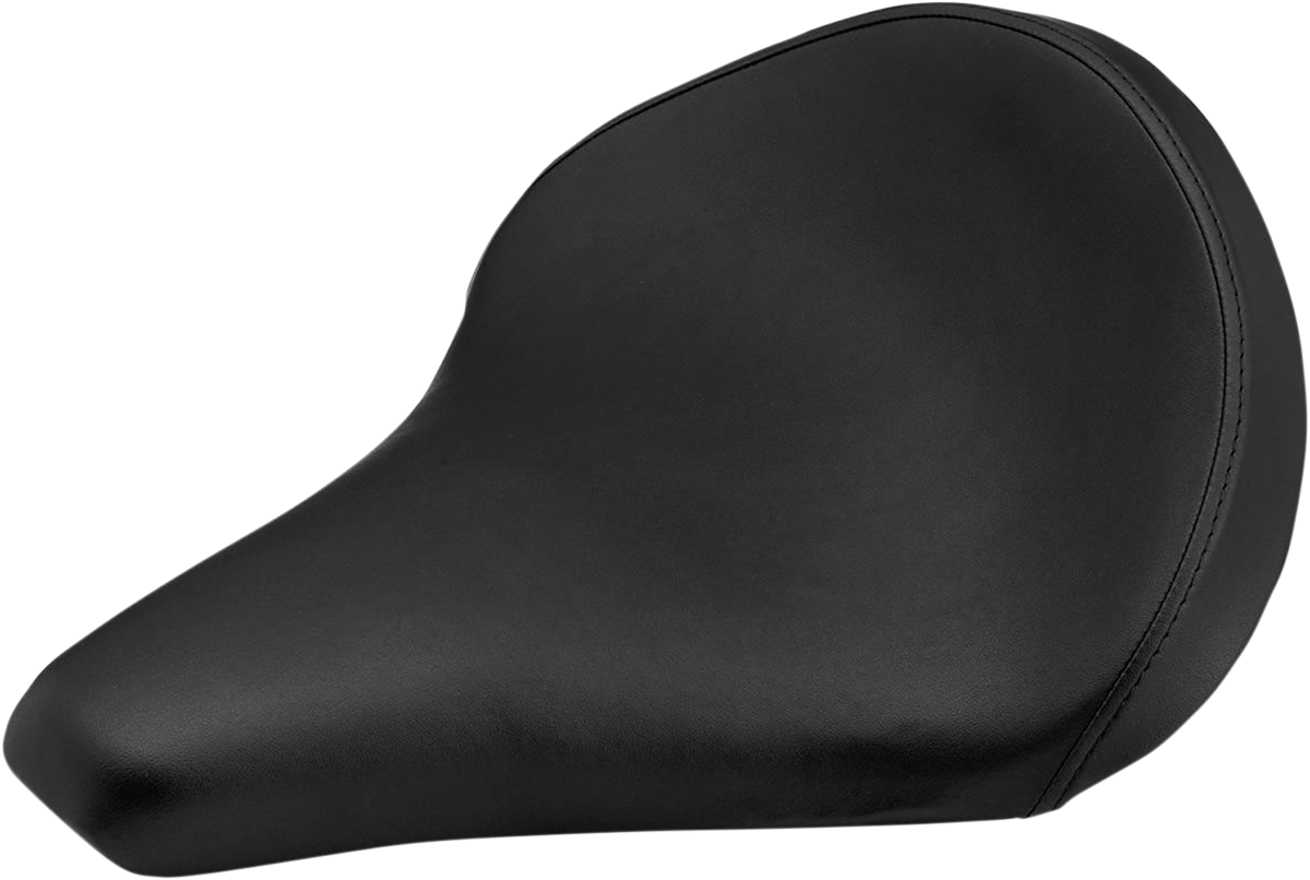 Black BILTWELL Solo 2 motorcycle seat showing smooth black leather surface and ergonomic design for comfort.