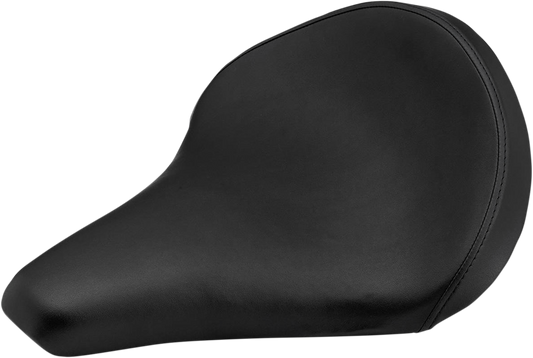 Black BILTWELL Solo 2 motorcycle seat showing smooth black leather surface and ergonomic design for comfort.