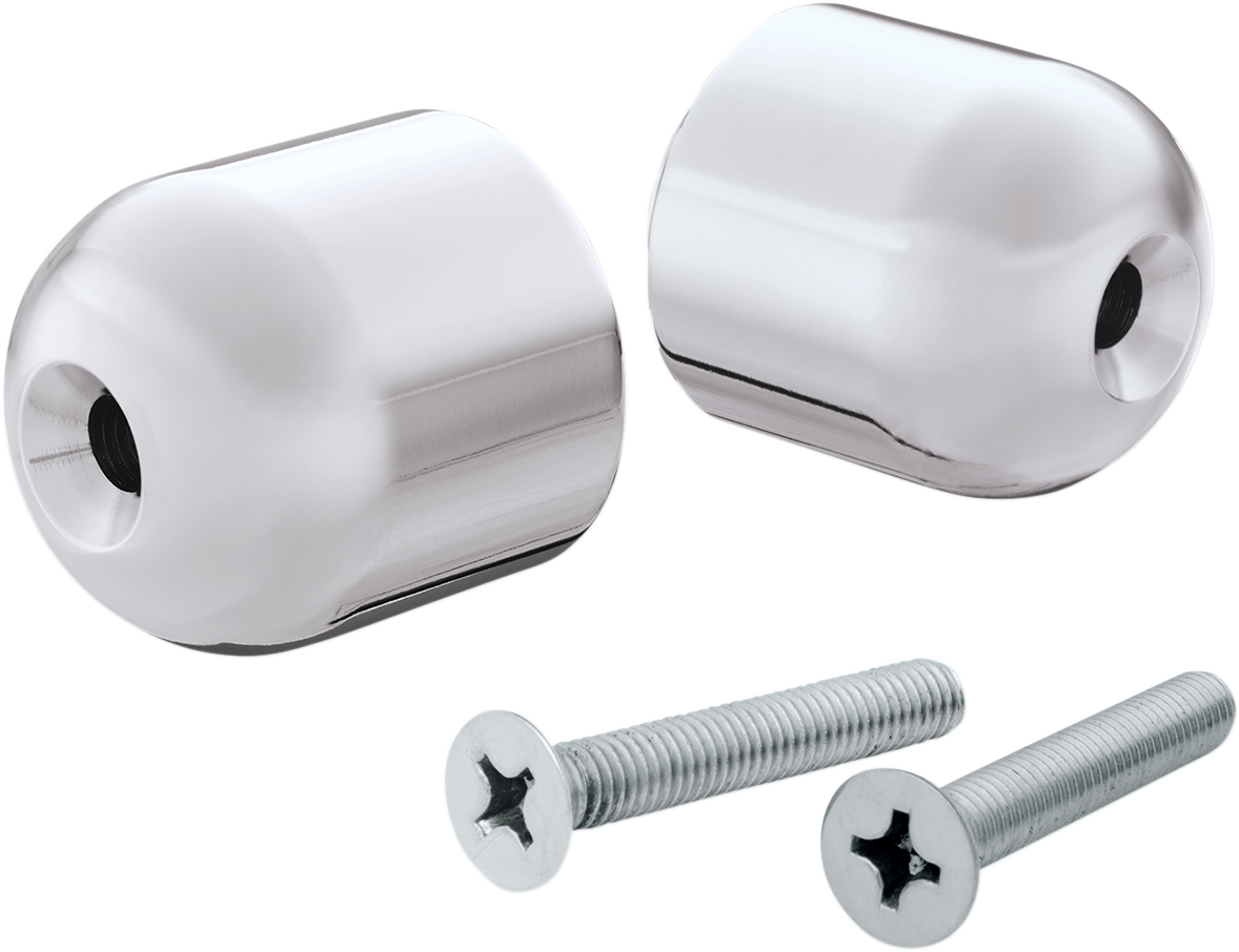 Can-Am motorcycle engine bar end weights by Bill's Exhausts, chrome finish, designed to fit Can-Am models.