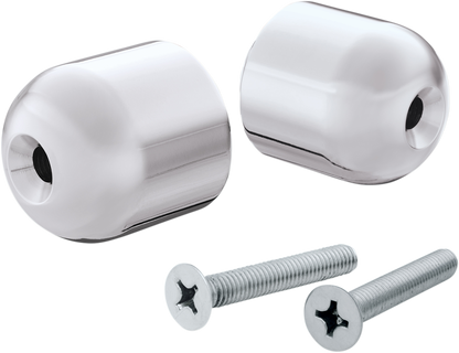 Can-Am motorcycle engine bar end weights by Bill's Exhausts, chrome finish, designed to fit Can-Am models.