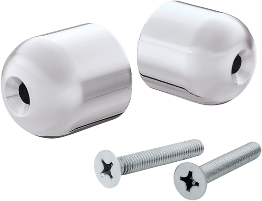 Can-Am motorcycle engine bar end weights by Bill's Exhausts, chrome finish, designed to fit Can-Am models.