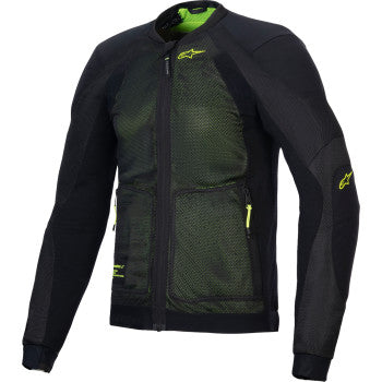 Alpinestars Troop-Air jacket in black and fluo yellow, 3XL size, showing lightweight motorcycle jacket with contrasting colors.