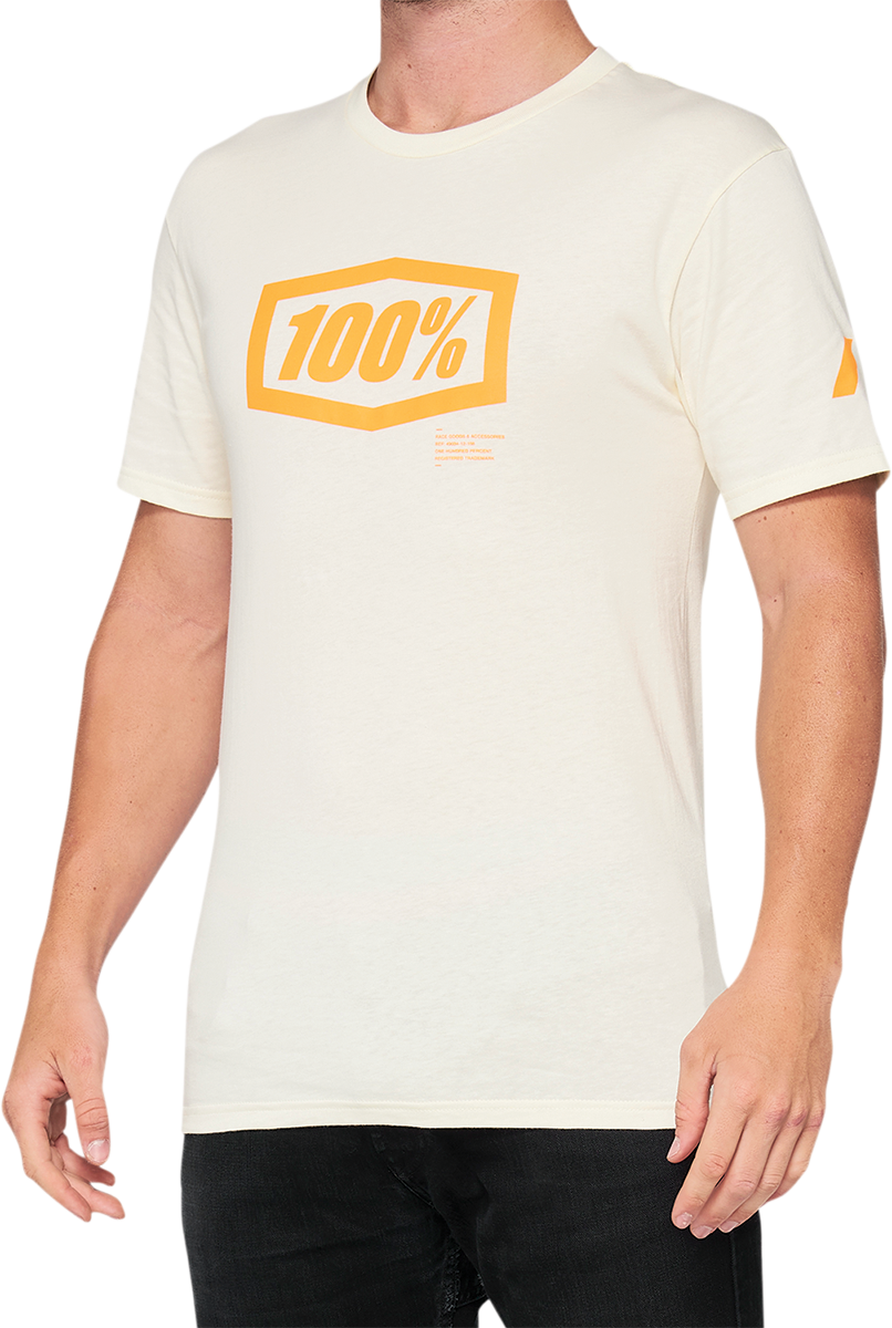 100% Essential T-Shirt - Chalk/Orange - Large 32016-461-12 - Howling Moto