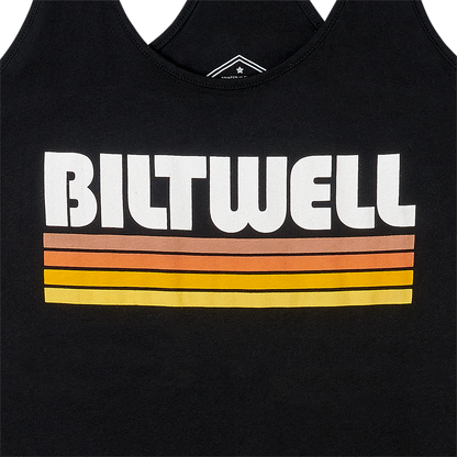 Black BILTWELL women's surf tank top, small size, casual sleeveless top with a relaxed fit and minimal design.