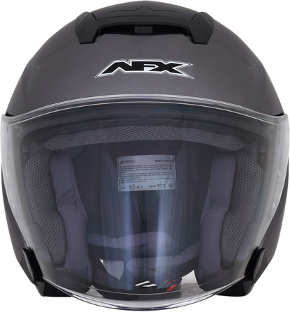 Frost gray AFX FX-60 motorcycle helmet in small size, featuring a sleek design and clear visor from Bill's Exhausts.