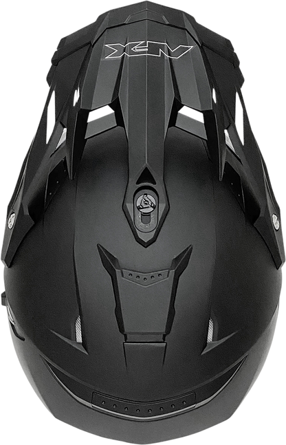 Bill's Exhausts AFX FX-41DS helmet in matte black, XS size, showing the sleek helmet design with ventilation features.