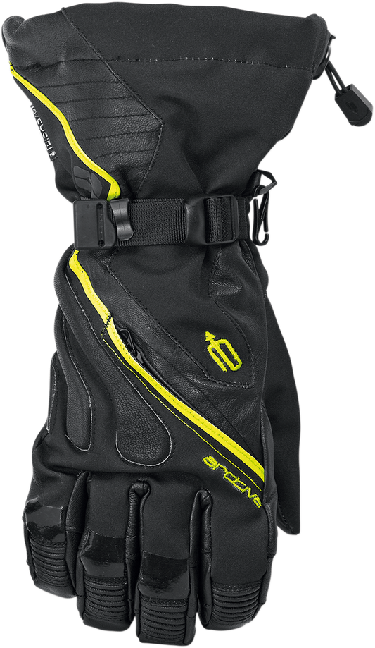 Black and hi-vis yellow ARCTIVA Meridian gloves, 3XL size, designed for safety and comfort, by Bill's Exhausts.