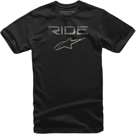 Alpinestars Ride 2.0 T-Shirt in camo and black, large size, showcasing casual fit and stylish design.