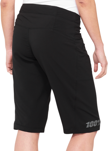 100% Women's Ridecamp Shorts - Black - Large 40037-00002 - Howling Moto