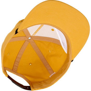 Bill's Exhausts Biltwell Duffer Hat in biscuit and black with a classic wide brim and adjustable strap, stylish and casual headwear.