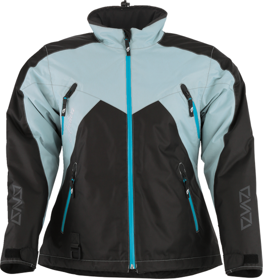 Black, blue, and gray ARCTIVA Women's Pivot 6 Jacket by Bill's Exhausts, shown in size XS with front view.