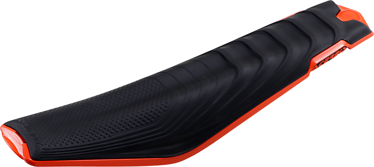A black and orange Acrobis X-Seat body part for KTM motorcycles, featuring a soft cushion and sleek design.