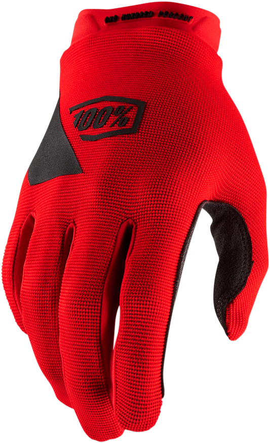 100% Youth Ridecamp Gloves - Red - Medium 10012-00005 - Howling Moto