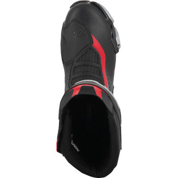 Alpinestars SMX-6 V3 Vented motorcycle boots in black, silver, red with protective features and US size 11.5, EU 46.