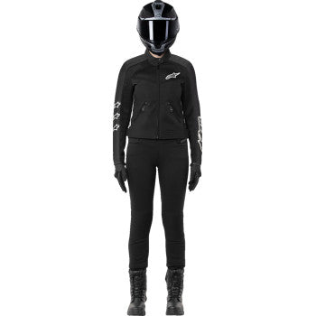 Black Alpinestars Stella T-Dyno Air Jacket in XS displayed with lightweight, breathable design and sporty fit.