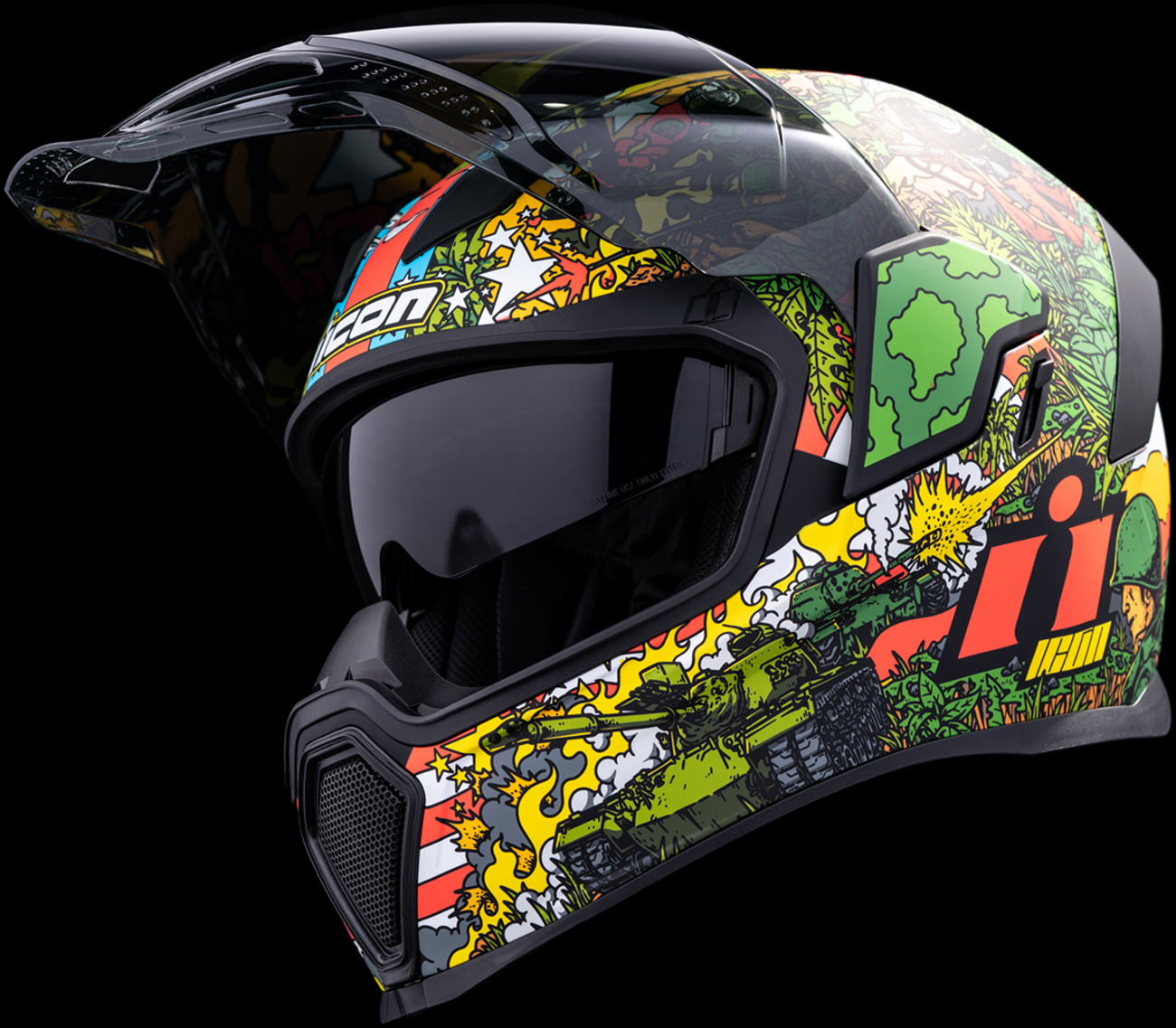 Green ICON Airflite™ GP23 helmet in XL size, featuring aerodynamic design and clear visor, by Bill's Exhausts.