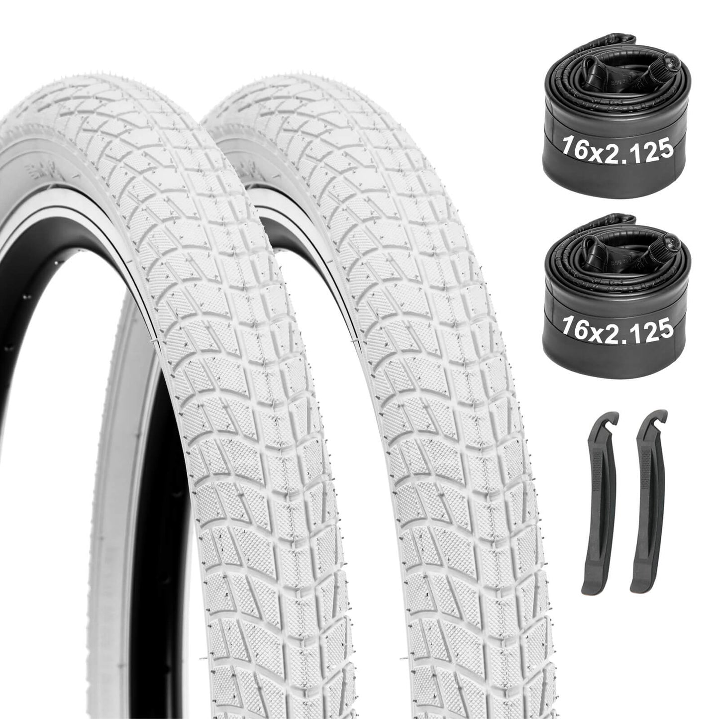 Hycline Colorwonder pure white bicycle tire, 16-inch or 20-inch size, designed for durable and reliable cycling performance