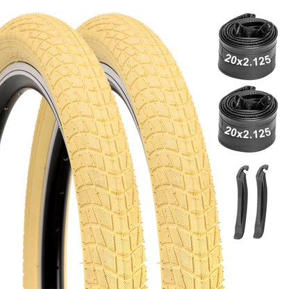 Hycline Colorwonder beige bicycle tire, 16 or 20 inches, showing the tread pattern and sidewall details.