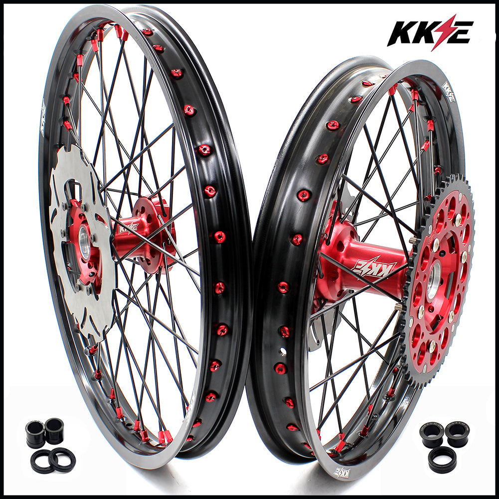 KKE 21&18 21&19 Wheels for Honda CR125R 1998-2001 CR250R 1997 Black Spokes - Howling Moto