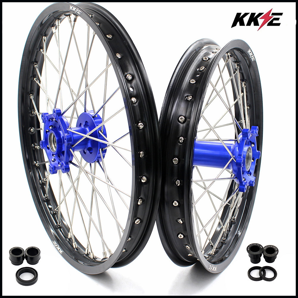 KKE 21 & 18 Enduro Wheels Rims Set for Yamaha WR250R 2008-2020 Blue&Black - Howling Moto