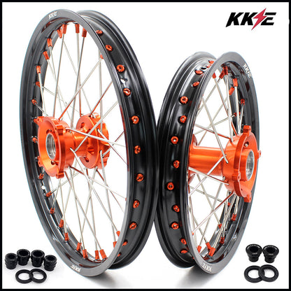 KKE 17"*1.4/14"*1.6 Kid's Big Wheels Rims Fit KTM SX 85 2003-2020 Orange Nipples - Howling Moto