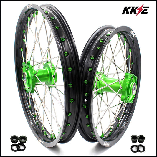 KKE 19" 16" For KAWASAKI KX85 KX80 KX100 KLX140/L Big Kid's Wheels Rim Green Hub - Howling Moto