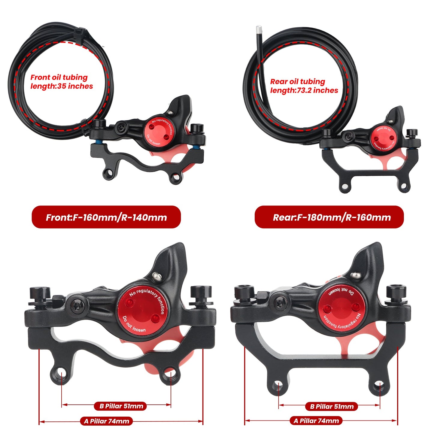 Hycline ZOOM HB-875E/876E electric bike hydraulic disc brake with brake lever and caliper on a bicycle.