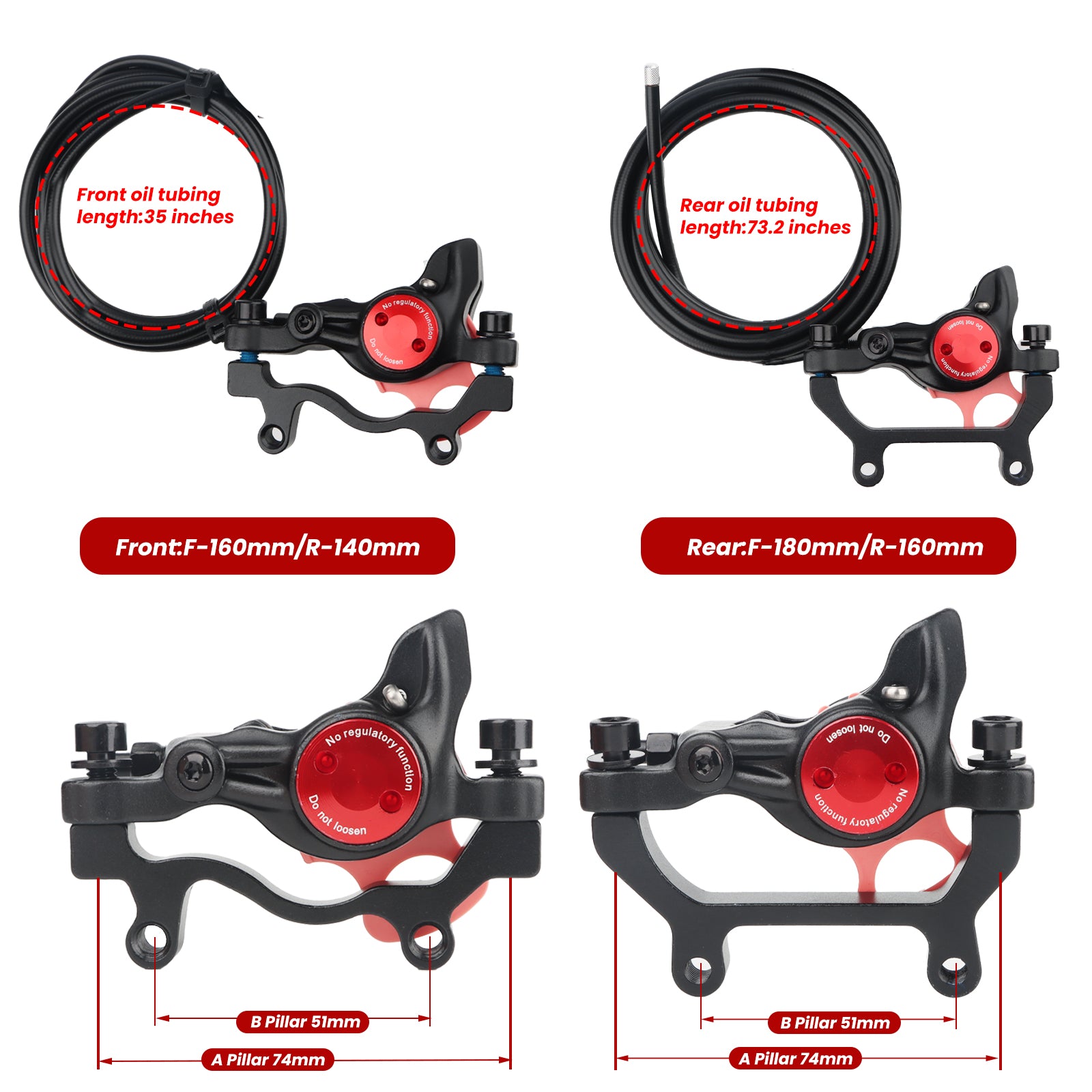 Hycline ZOOM HB-875E/876E electric bike hydraulic disc brake with brake lever and caliper on a bicycle.