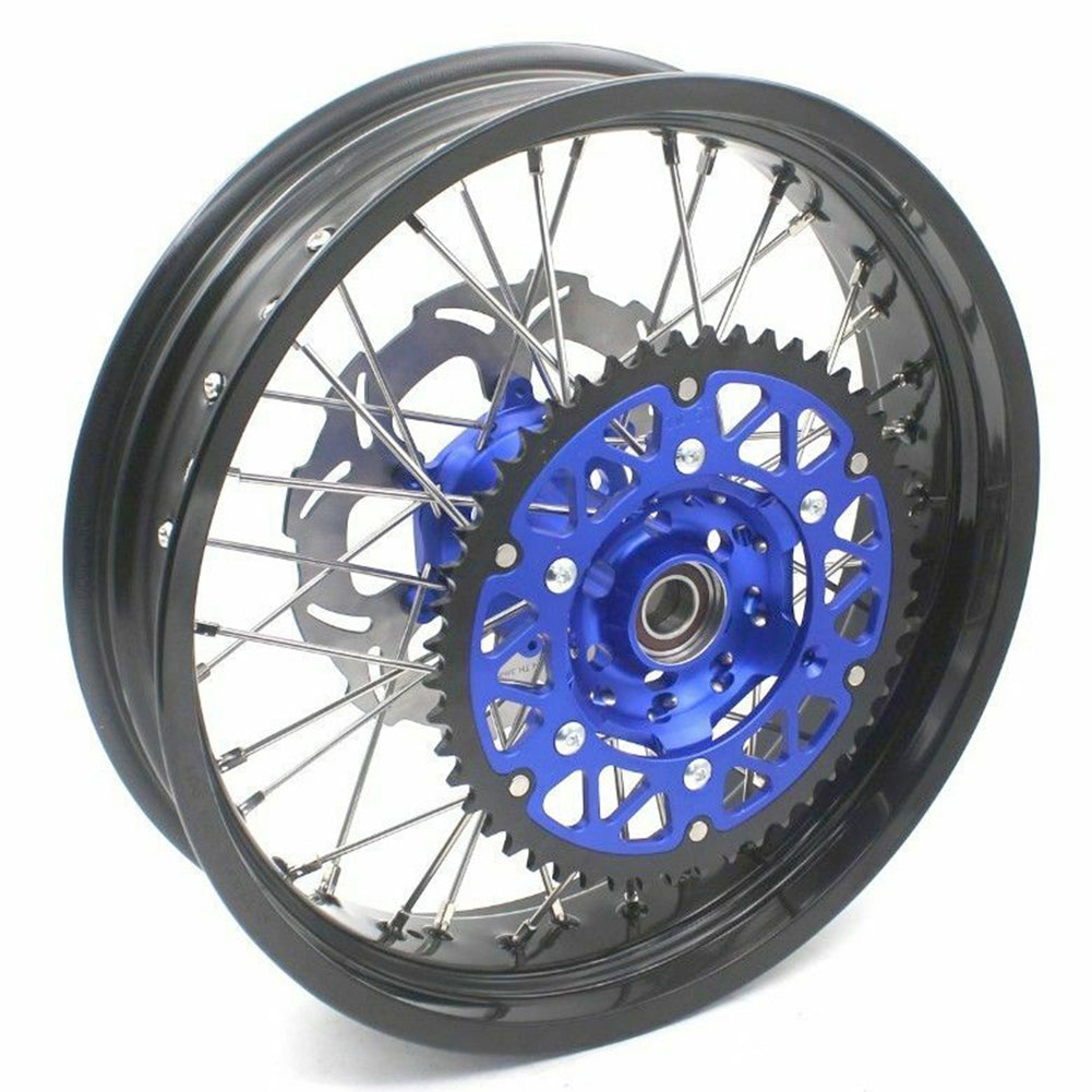 KKE 3.5/4.25*17inch For KAWASAKI KX250F KX450F 2006-2018 Supermoto Rims With Disc&Sprocket Blue - Howling Moto