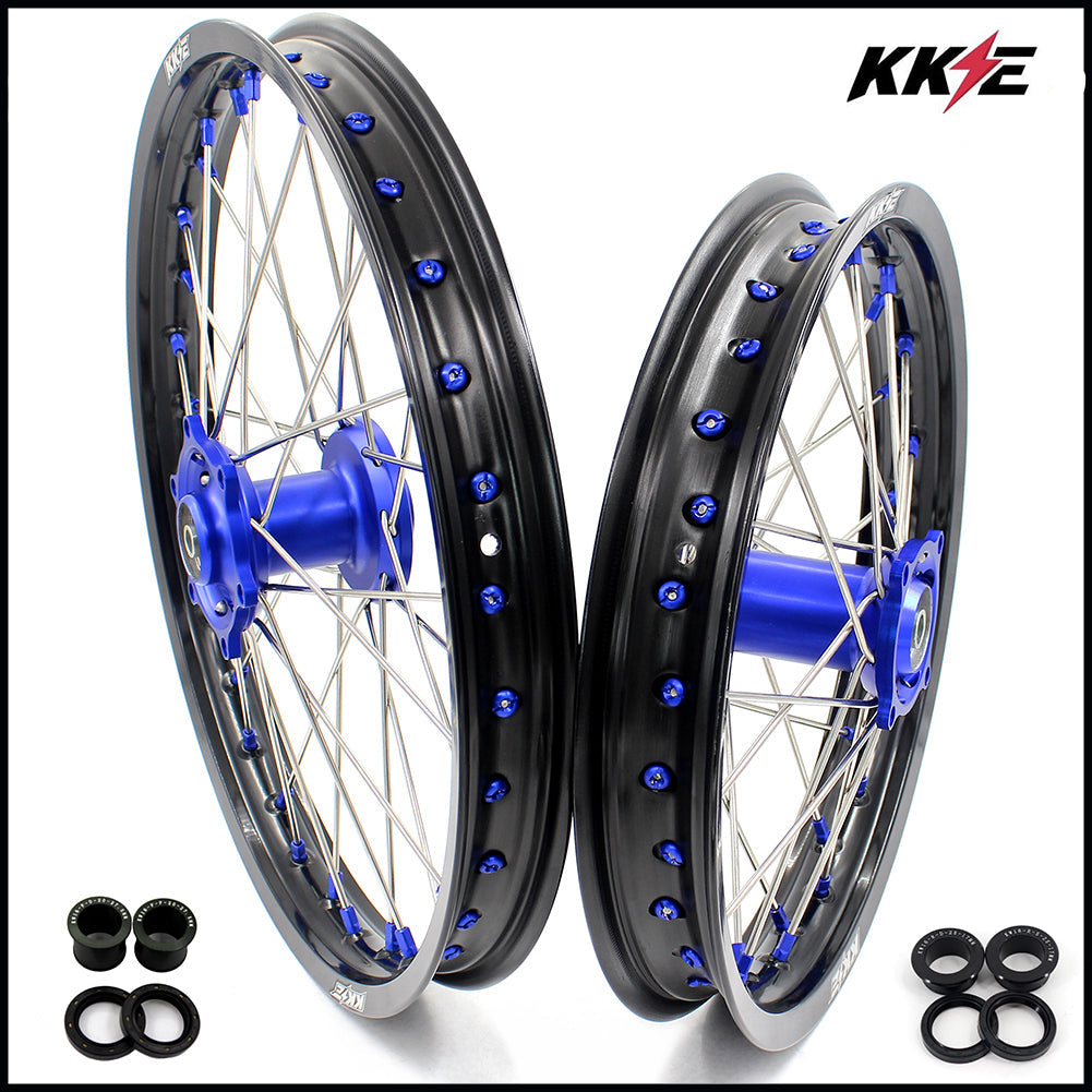 KKE For Kawasaki KX80 KX85 KX100 19/16 Big Kid's Wheels Rims Blue Nipples - Howling Moto