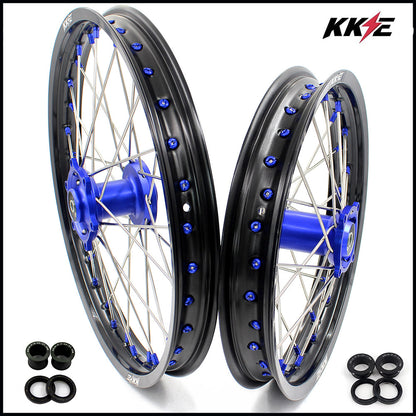 KKE For Kawasaki KX80 KX85 KX100 19/16 Big Kid's Wheels Rims Blue Nipples - Howling Moto