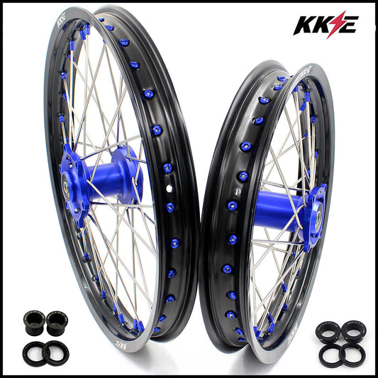 KKE For Kawasaki KX80 KX85 KX100 19/16 Big Kid's Wheels Rims Blue Nipples - Howling Moto