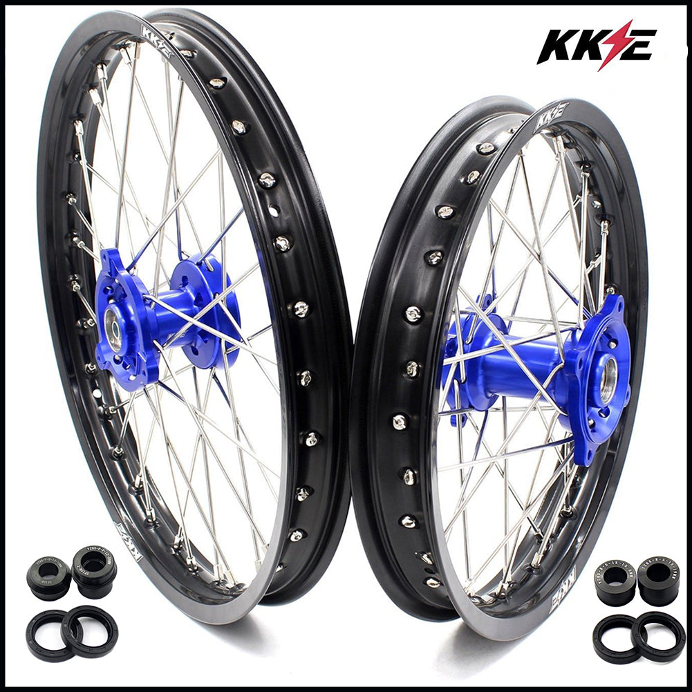 KKE 19 & 16 Spoked Kid's Wheels Rims Set for Kawasaki KX80 KX85 Blue - Howling Moto