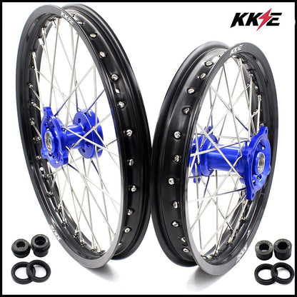 KKE 19 & 16 Spoked Kid's Wheels Rims Set for Kawasaki KX80 KX85 Blue - Howling Moto