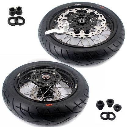 KKE CUSH DRIVE 3.5/4.25*17in. Supmermoto Wheels Kit For SUZUKI DRZ400SM 2005-2024 CST Tires - Howling Moto