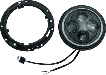 Kuryakyn Orbit Vision 7-Inch LED Headlight for Harley Davidson Touring Models, showing the bright, modern motorcycle headlight design.