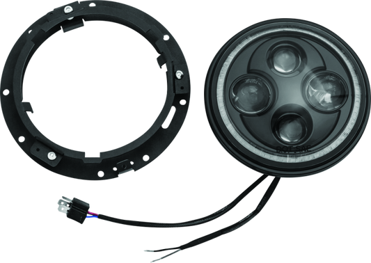Kuryakyn Orbit Vision 7-Inch LED Headlight for Harley Davidson Touring Models, showing the bright, modern motorcycle headlight design.