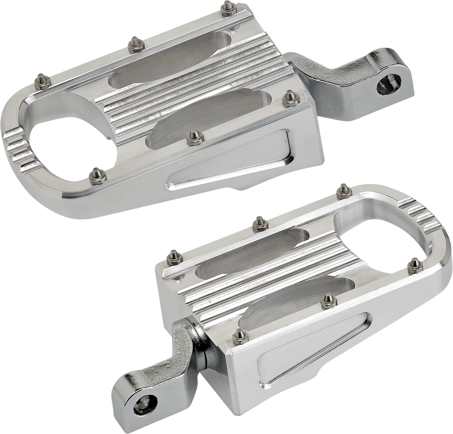 Polished BILTWELL XL Step Footpegs by Bill's Exhausts, metal body with a shiny finish, designed for motorcycle footrest upgrade.