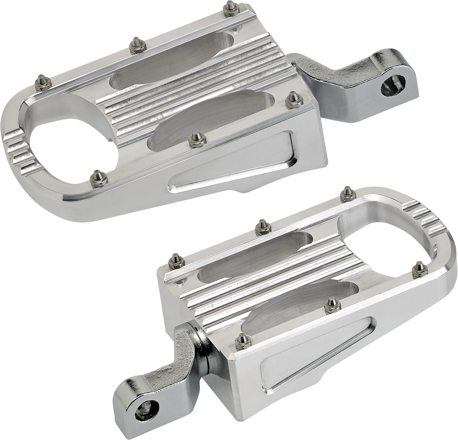 Polished BILTWELL XL Step Footpegs by Bill's Exhausts, metal body with a shiny finish, designed for motorcycle footrest upgrade.