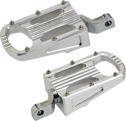 Polished BILTWELL XL Step Footpegs by Bill's Exhausts, metal body with a shiny finish, designed for motorcycle footrest upgrade.