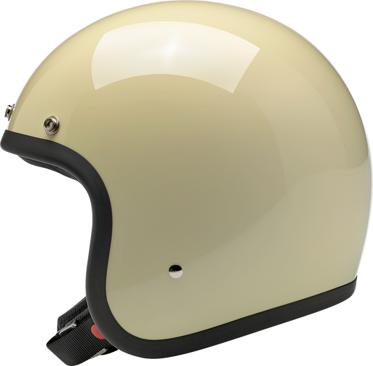 BILTWELL Bonanza helmet in gloss vintage white, XL size, featuring a retro design and classic helmet shape.