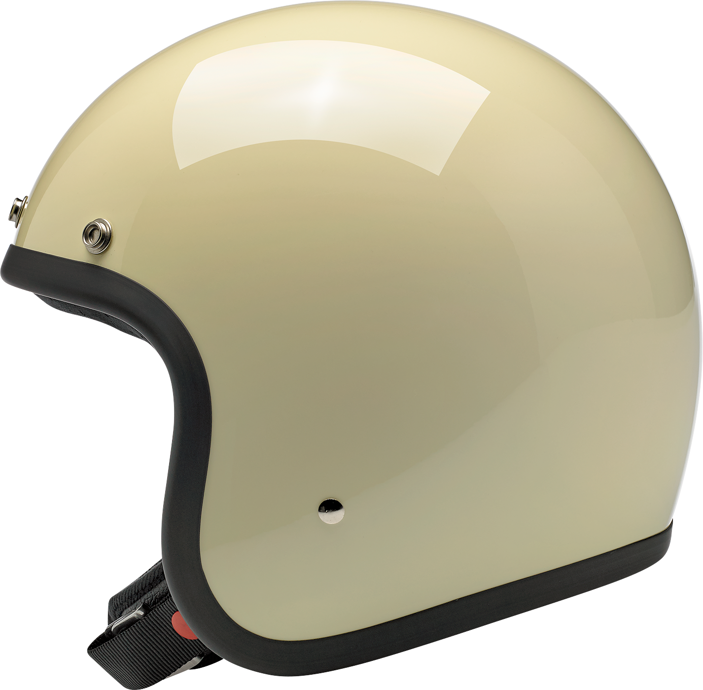 BILTWELL Bonanza helmet in gloss vintage white with large size, featuring a smooth, shiny finish and classic vintage helmet design.
