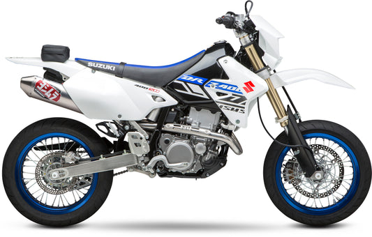 YOSHIMURA Street RS 2 full exhaust system for UTVs, stainless steel construction, with visible muffler and piping.