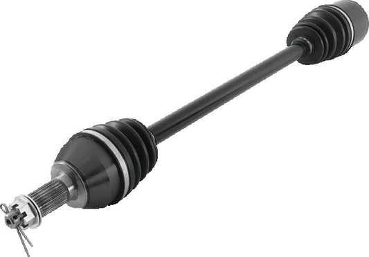 QuadBoss Polaris RZR XP 1000 rear left rugged axle part 609266 showing the sturdy metal axle with protective boots and mounting points.