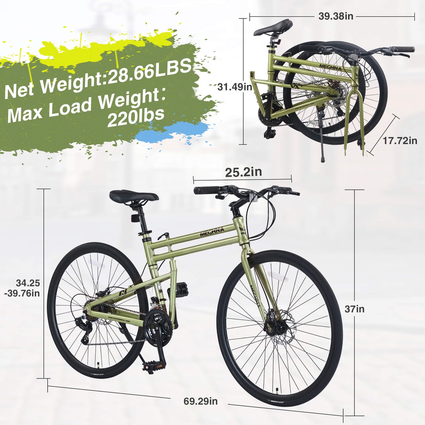 Hycline Meghna Fevo 700x32C bicycle tire with black rubber tread and sidewalls, designed for road bikes.